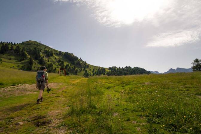 Der weitläufige Bergrücken zwischen dem Val San Nicolò und dem Fassatal