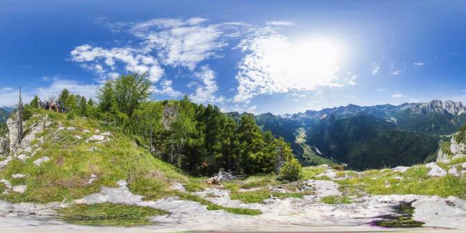 360° auf den Maerins mit Blick ins Nikolaustal (Val San Nicolò)