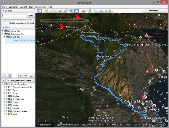 Google Earth und Sonnenstand