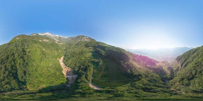 360° bei den nächsten Wildbachschutzmauern des Höllentalbaches
