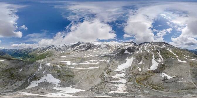 360° über dem Ursprungbach unter den Neveser Gletschern