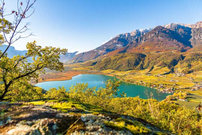 Ausblick auf den Kalterer See vom Mitterberg aus