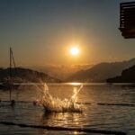 Millstätter See, Sonnenuntergang, Turmspringen
