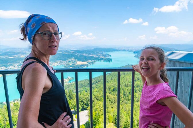 Anna, Anni, Ausblick Aussichtsturm Pyramindenkogel, Wörthersee