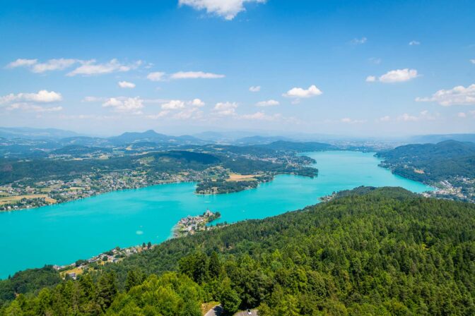 Ausblick Aussichtsturm Pyramindenkogel, Wörthersee