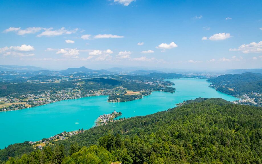 Ausblick Aussichtsturm Pyramindenkogel, Wörthersee