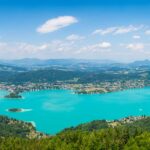 Ausblick Aussichtsturm Pyramindenkogel, Panoramaaufnahme, Wörthersee