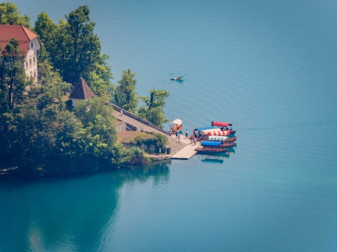 Bled, Pletna-Boot, Slowenien