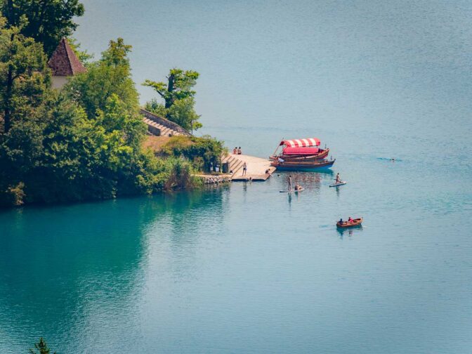 Bled, Pletna-Boot, Slowenien