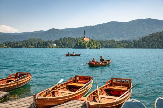 Bled, Ruderboot, Slowenien