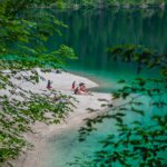Kiesstrand Lago di Tovel, Lago di Tovel, Tovelsee, Val di Tovel