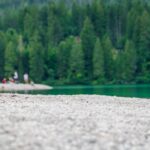 Kiesstrand Lago di Tovel, Lago di Tovel, Tovelsee, Val di Tovel