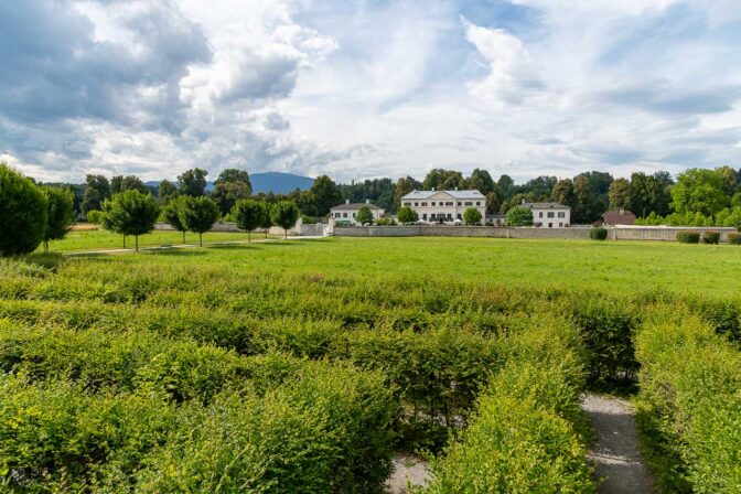 Das Gartenlabyrinth von Schloss Rosegg