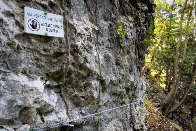 Das Ende des Klettersteigs Val del Ri