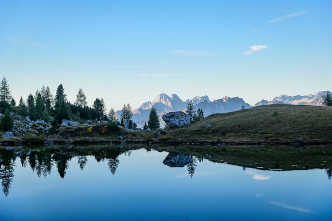 Spiegelung im Valparolasee