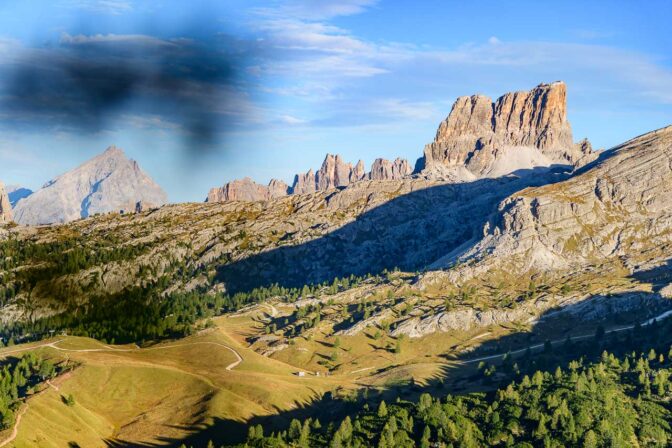 Wow: Antelao, König der Dolomiten, die Spitzen der Croda da Lago und der Monte Averau in der Nuvolau-Gruppe.
