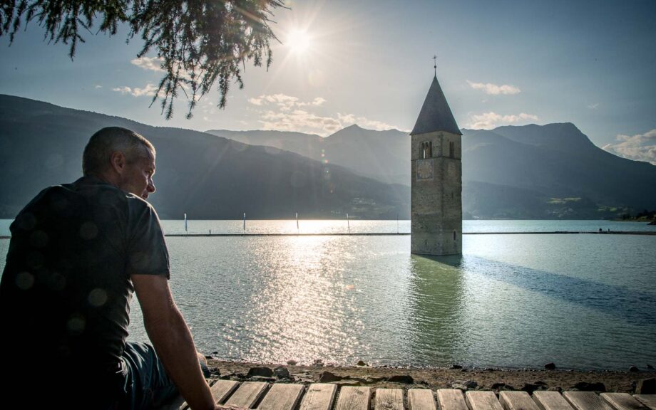 Reschen, Reschensee, Turm, Vinschgau