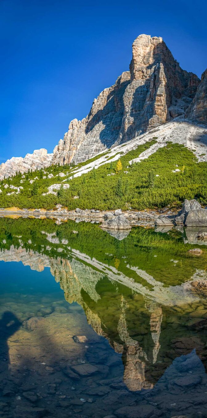 Lagazuoi See mit Spiegelung des Piza dl Lech