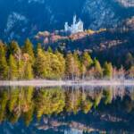 Hochschwangau, Schloss Neuschwanstein, Schwansee, Spiegelung