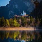 Hochschwangau, Schloss Neuschwanstein, Schwansee, Spiegelung