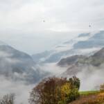 Gemoanerhof, Herbst, Nebel, Oachner Höfeweg, Tierser Tal, Wanderweg, autumn, autunno, sentiero
