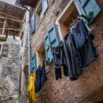 Borghi più belli d’Italia, Canale di Tenno, Wäsche, alt, historisch